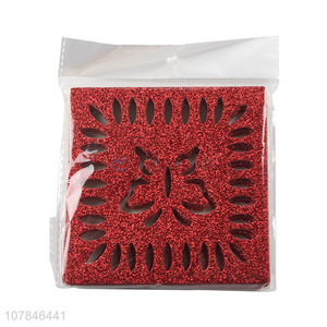 High quality red plastic coaster universal insulation pad