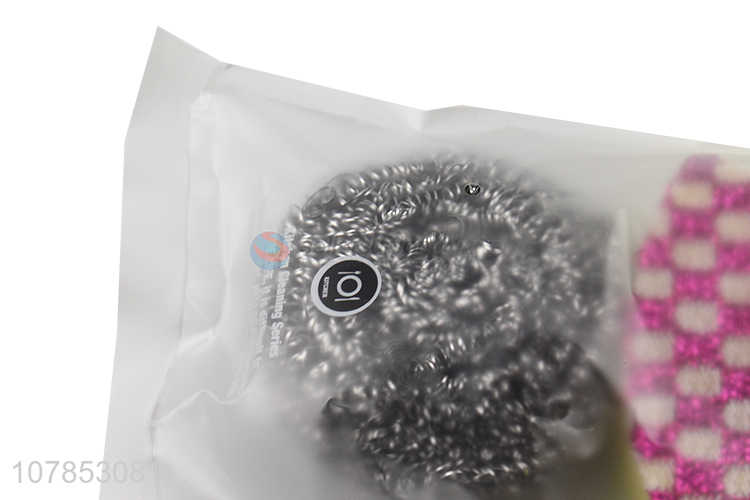 New style stainless steel wire sponge scourer set for cleaning