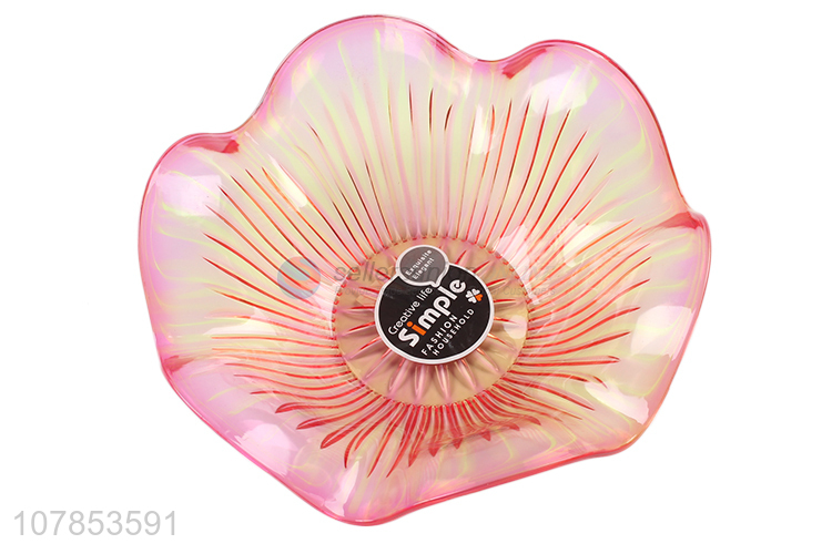 New creative design pink flower plastic fruit tray