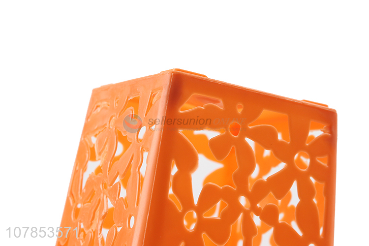 China wholesale orange square plastic storage basket