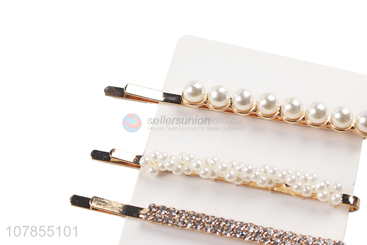 Top Quality 4 Pieces Hair Clip Pearls Hairpin For Girls