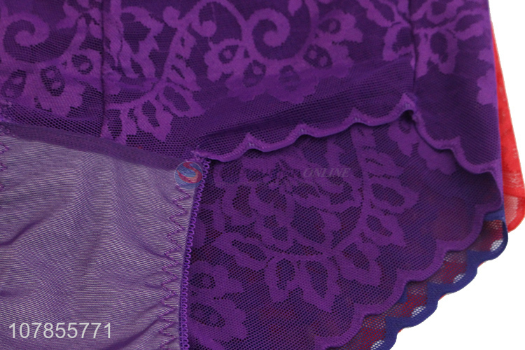 Top quality multicolor lady comfortable lace panties wholesale