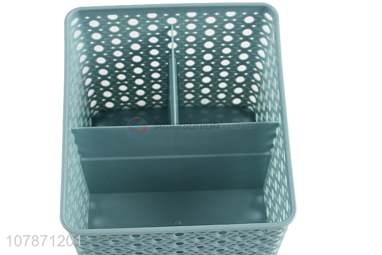 Wholesale 3 compartments tabletop plastic storage box for home and office
