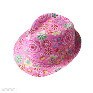 New product fancy flower printed party hat sun hat