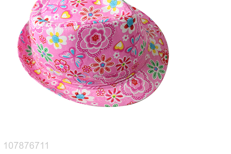 New product fancy flower printed party hat sun hat