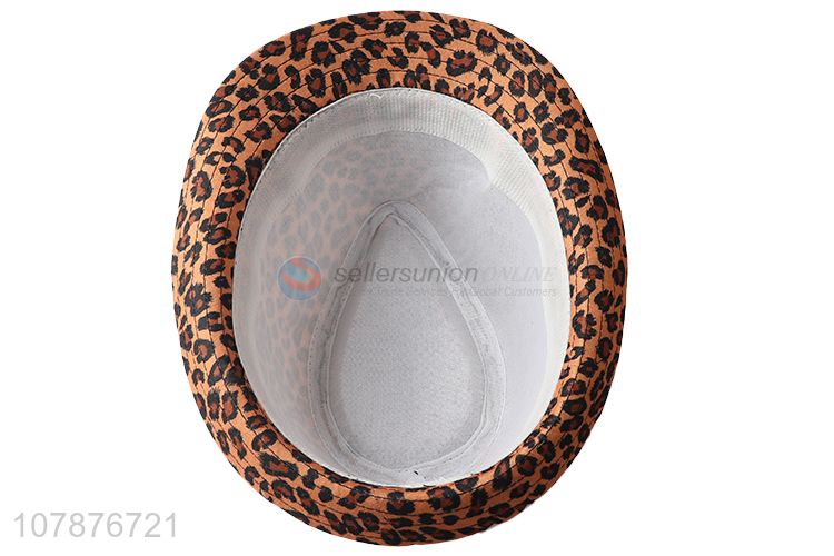High quality stylish leopard print party hat panama hat