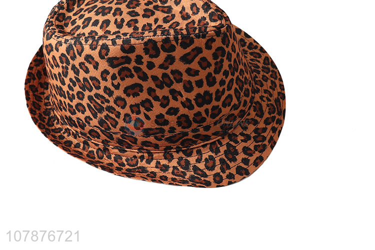 High quality stylish leopard print party hat panama hat