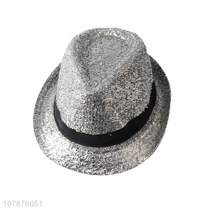 Hot selling silver jazz hat adult party hat dance props