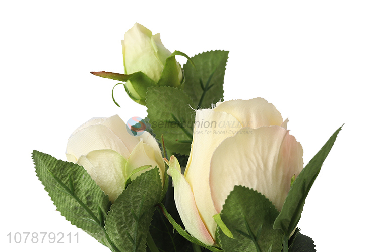 Wholesale cheap price 3heads rose artificial flowers for home décor
