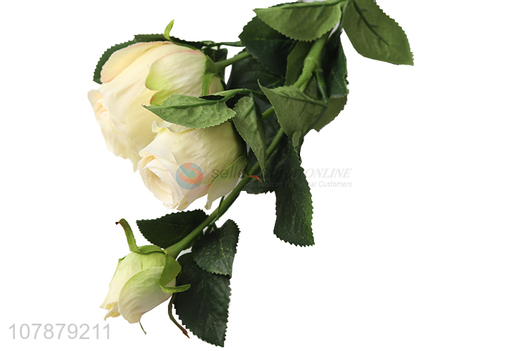 Wholesale cheap price 3heads rose artificial flowers for home décor