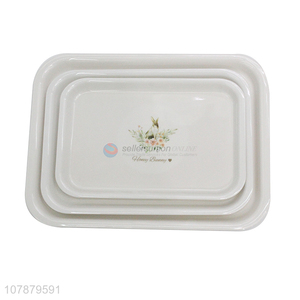 Online wholesale rectangular melamine food serving tray for restaurant