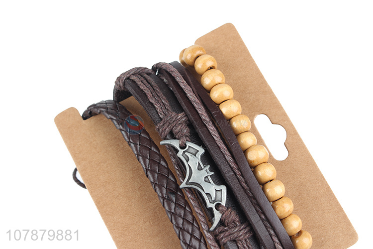 High quality fashion products hand-woven cowhide bracelet for jewelry