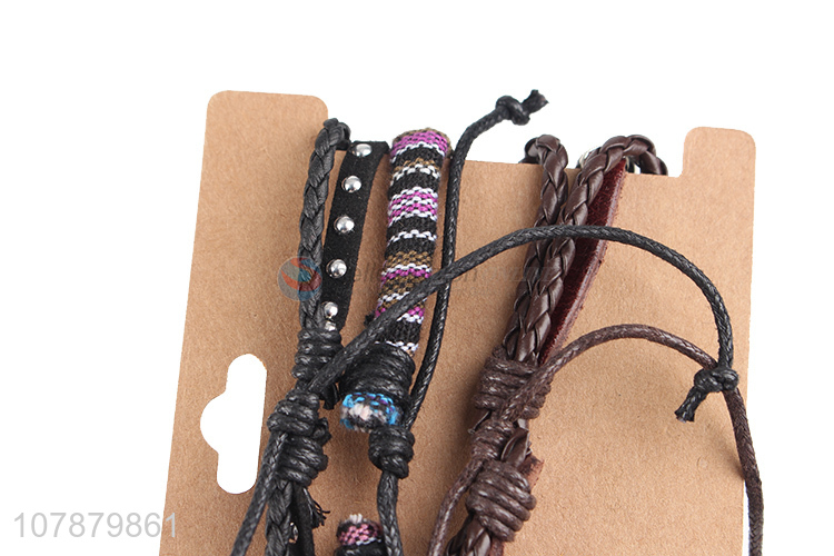 Hot products waterproof cowhide leather handmade jewelry bracelet