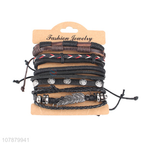 Good selling waterproof cowhide leather bracelet for jewelry