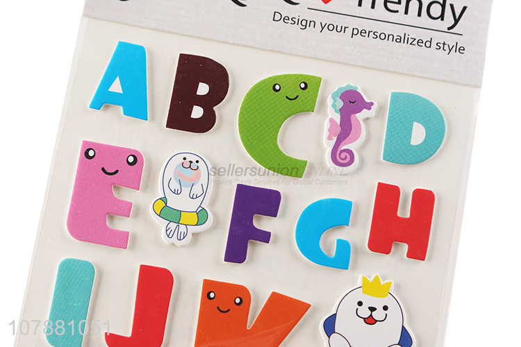 China export multicolor cartoon English alphabet stickers wholesale