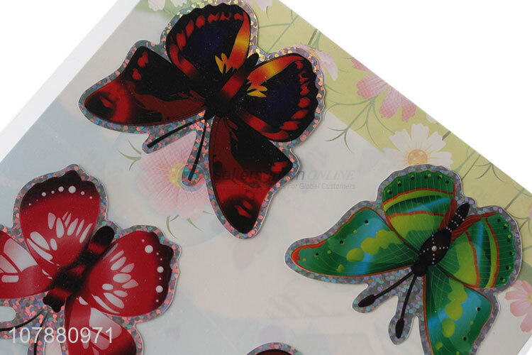 High quality multicolor butterfly sticker cartoon flat sticker