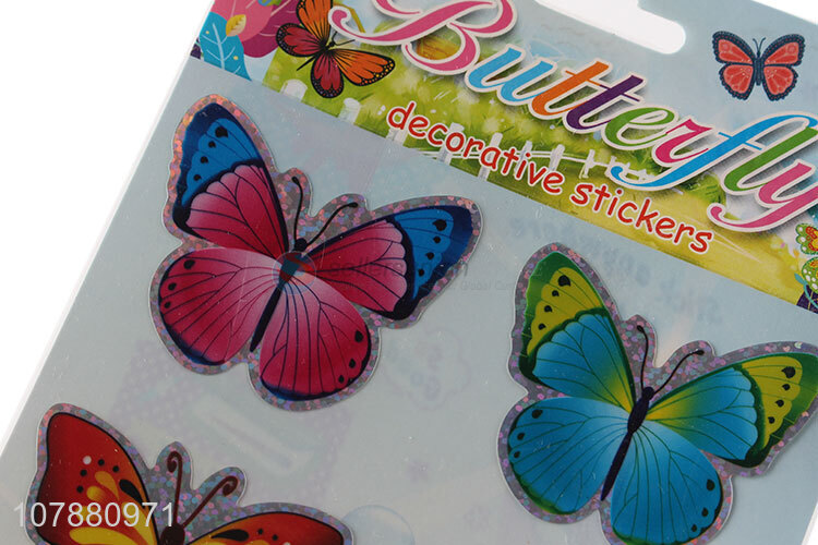 High quality multicolor butterfly sticker cartoon flat sticker