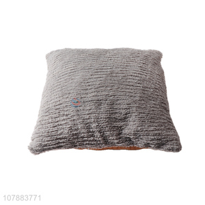 Hot selling gray plush upholstered home sofa pillow