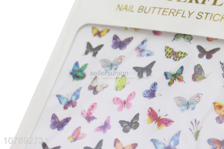 Good selling butterfly pattern colourful nail wraps nail art stickers