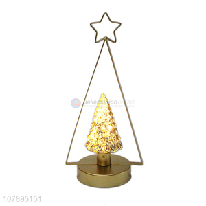High quality decorative battery operated led Christmas night lamp metal crafts