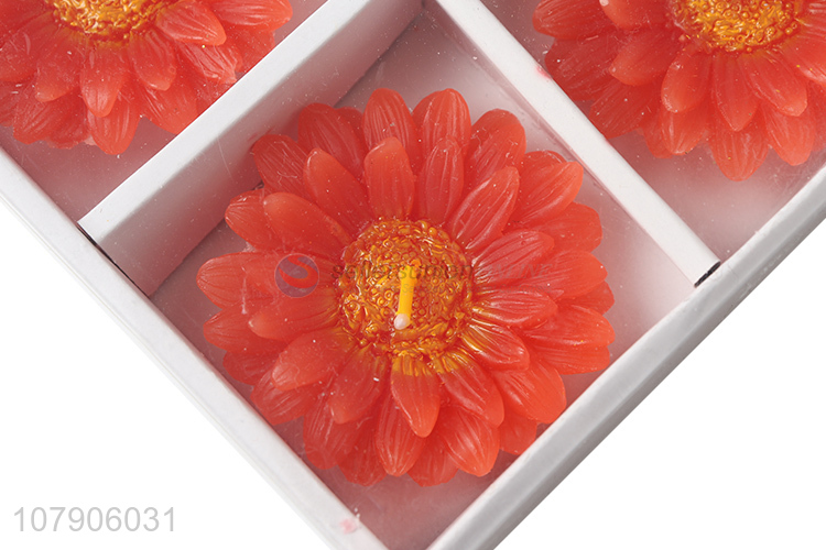 Low price orange craft candle ornaments flower candle set
