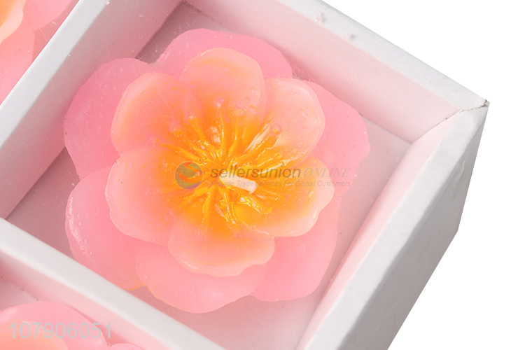 Good quality pink artificial flower candle home ornaments