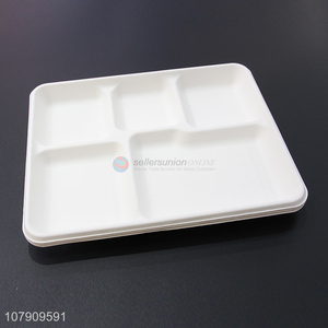 Low price disposable dinner plate five-grid takeaway box