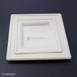 Simple design white disposable dinner plate universal eating plate