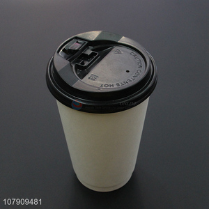 Hot selling white paper cup milk tea drink cup with lid