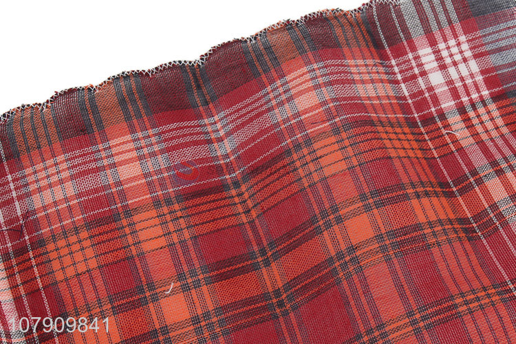Good quality red plaid cotton handkerchief for women