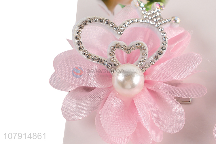Lovely Heart Crown Hairpin With Headband Kids Hair Accessory Set
