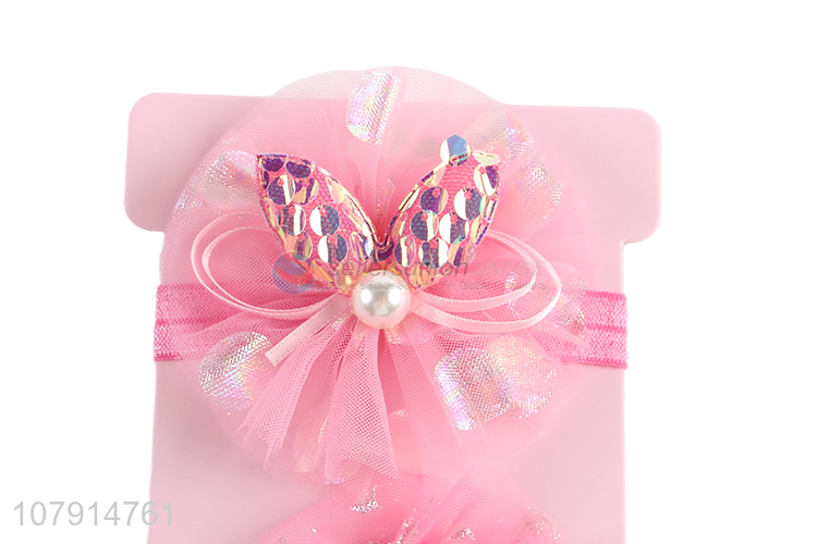Delicate Design 3 Pieces Glitter Headband Elastic Hair Band For Girls
