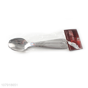 Factory custom silver carved stainless steel spoon for eating