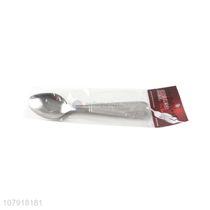 Yiwu export silver engraving stainless steel dinner spoon