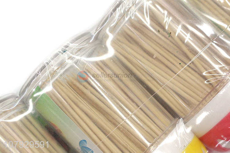 Good quality wooden disposable toothpicks with plastic bottle