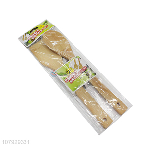 Factory wholesale bamboo long handle spatula universal kitchenware