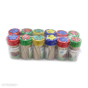 Wholesale wooden disposable toothpicks with bottle household gadgets