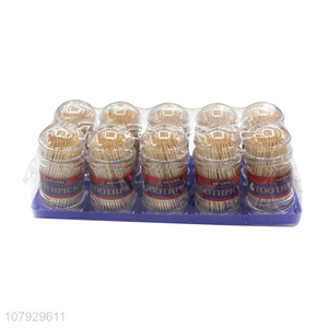 Wholesale price disposable pagoda toothpicks with bottle home toothpicks