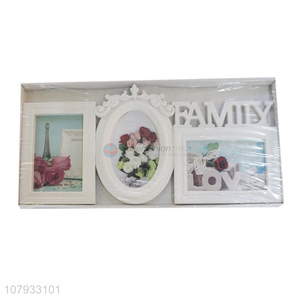 Factory direct sale plastic three openings family collage picture photo frame