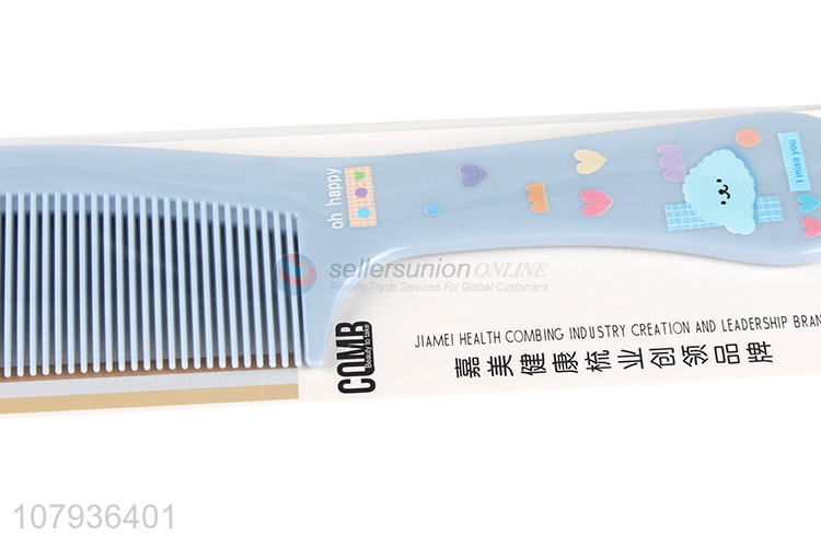 Hot sale blue plastic cartoon printing portable hairdressing comb
