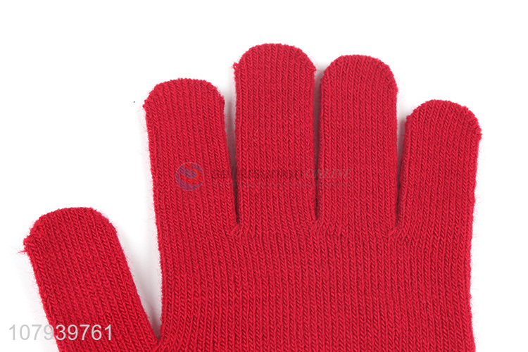 Personalized Spider Web Pattern Knitted Gloves Ladies Warm Gloves