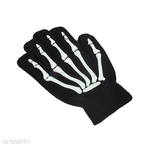 Cool Design Boneclaw Pattern Ladies Knitted Gloves Warm Gloves