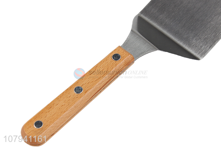 Hot selling stainless steel household cooking shovel with wooden handle