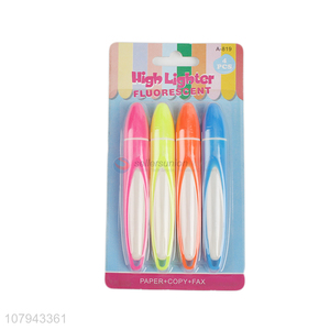 Popular products multicolor 4pieces fluorescent pen with cheap price