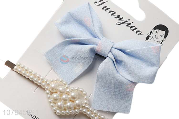 China factory blue temperament simple seamless hair accessories set