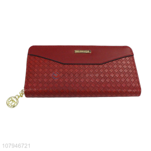 Best price simple design portable long zipper wallet for women