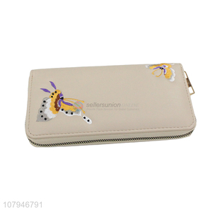 Fashion products butterfly pattern durable long wallet for lady