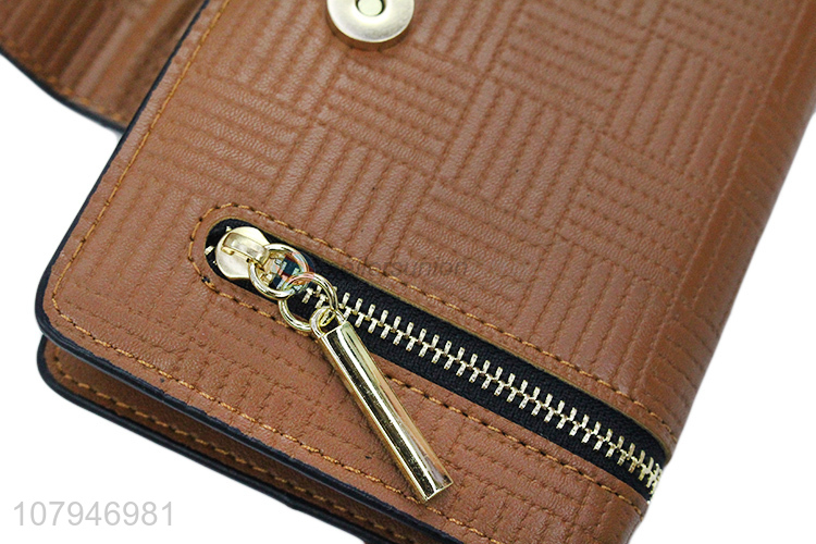 China products brown short style small handbag wallet purse
