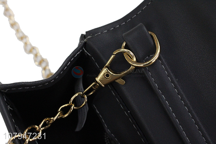 New design black fashion lady shoulder bag with top quality