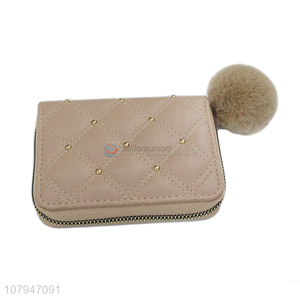 Factory supply short style women fashion zipper wallet for sale